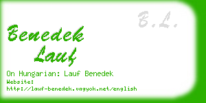 benedek lauf business card
